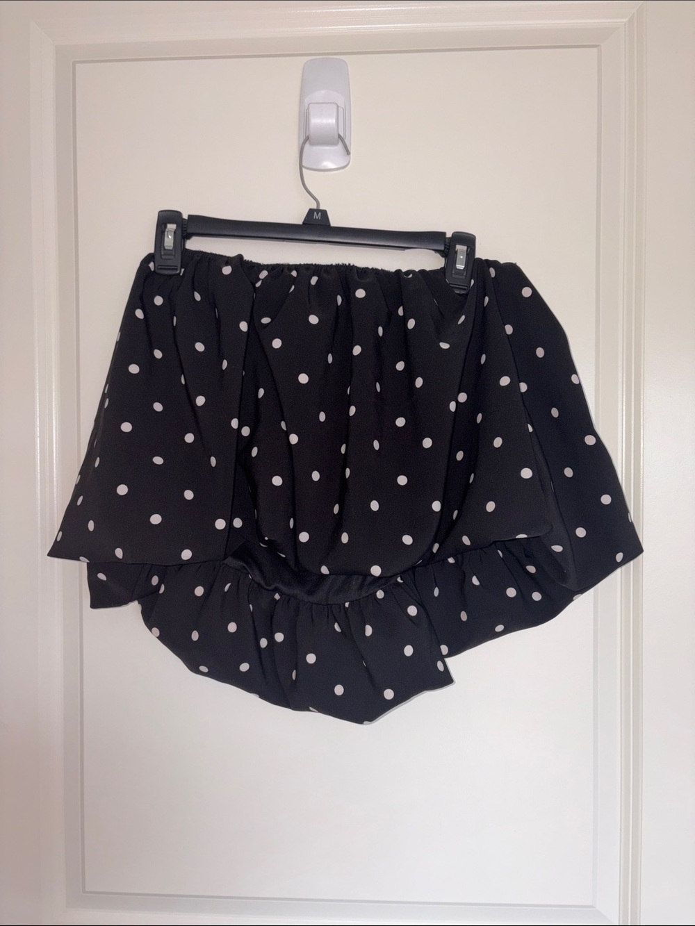 Black Polka Dot Ruffle Mini Bubble Skirt - Fashion Nova